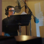 Julianna Margulies recording the narration